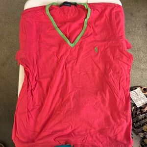 Pink and green Ralph Lauren T shirt